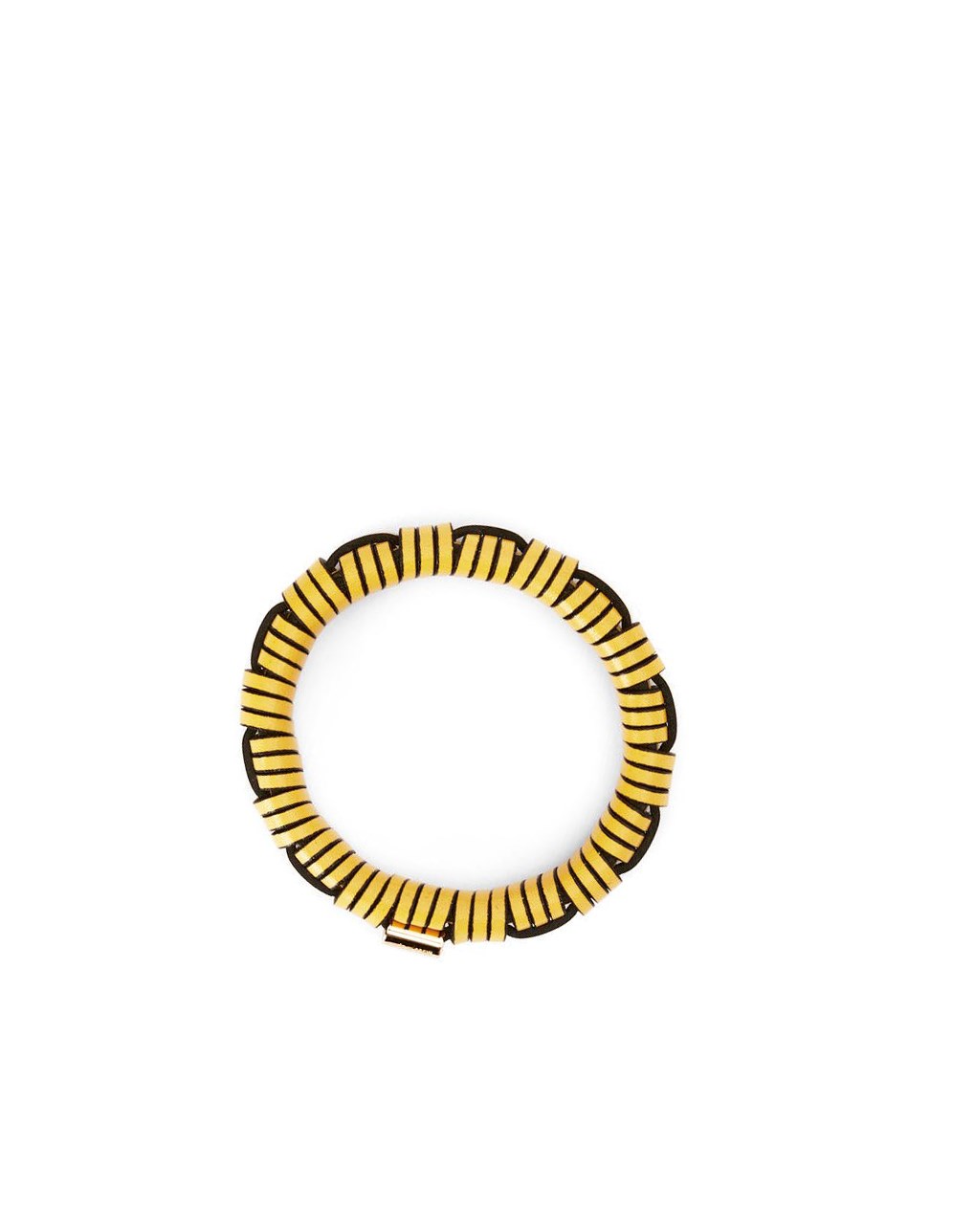 Loewe Woven bangle in brass and classic calfskin Jaune | 1358SVBNW