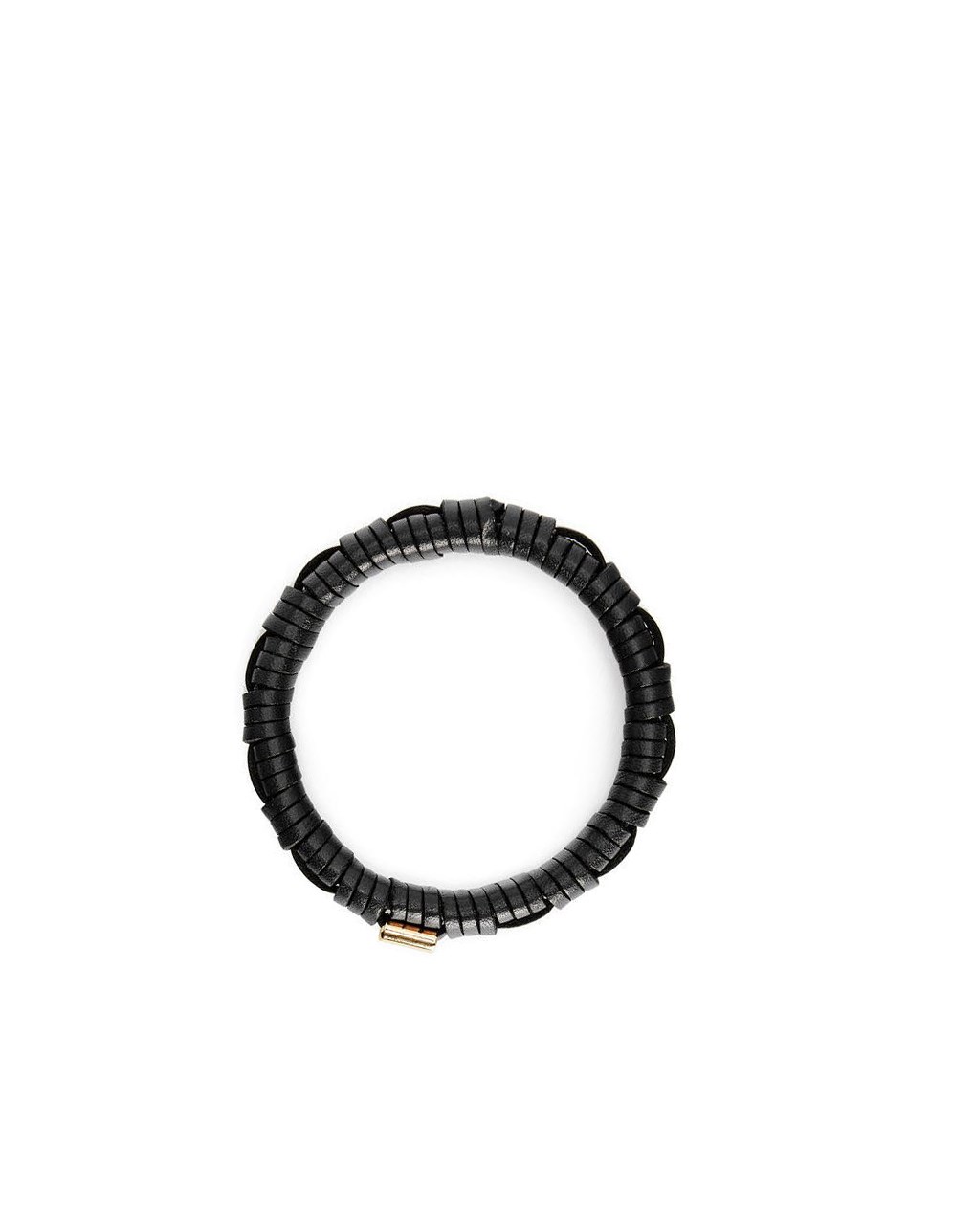 Loewe Woven bangle in brass and classic calfskin Noir | 6703LKPNE