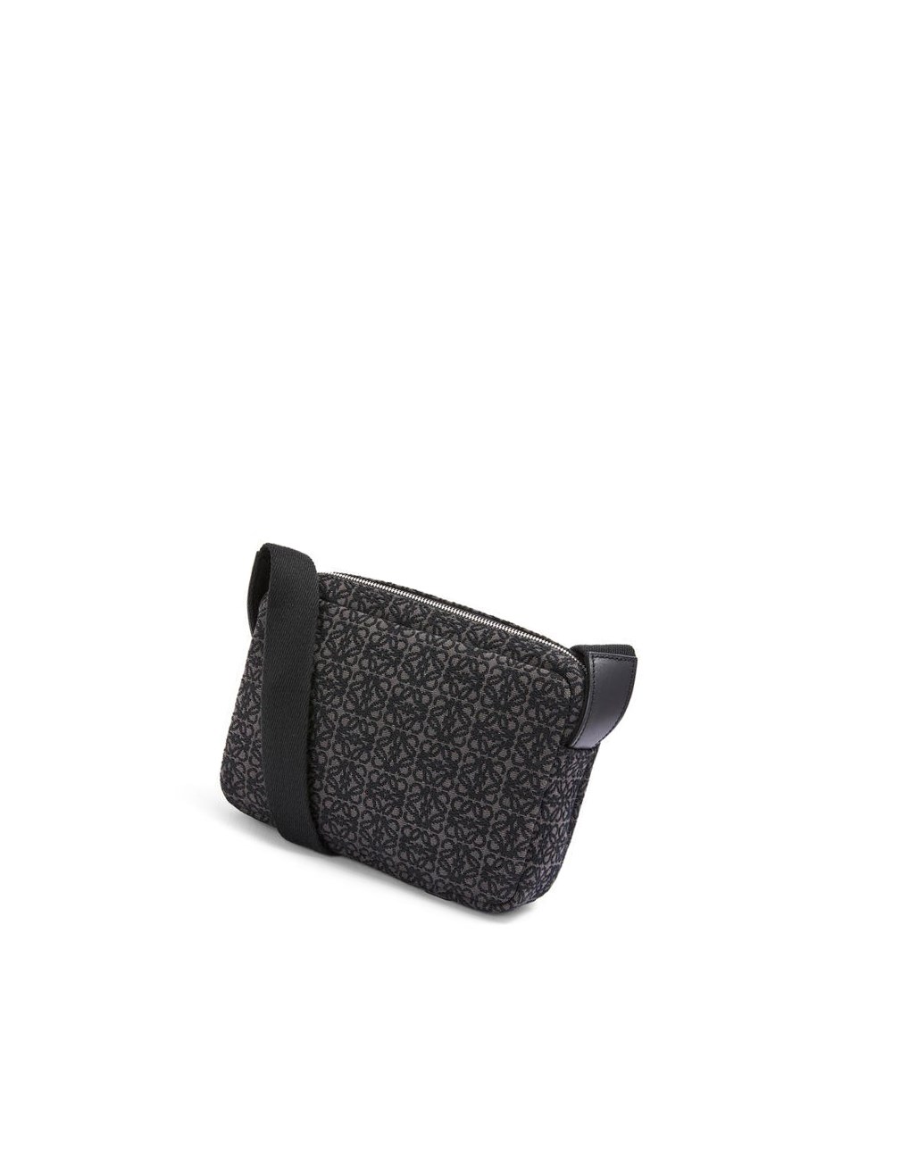 Loewe XS Military messenger bag in Anagram jacquard and calfskin Noir | 0596VSOPB