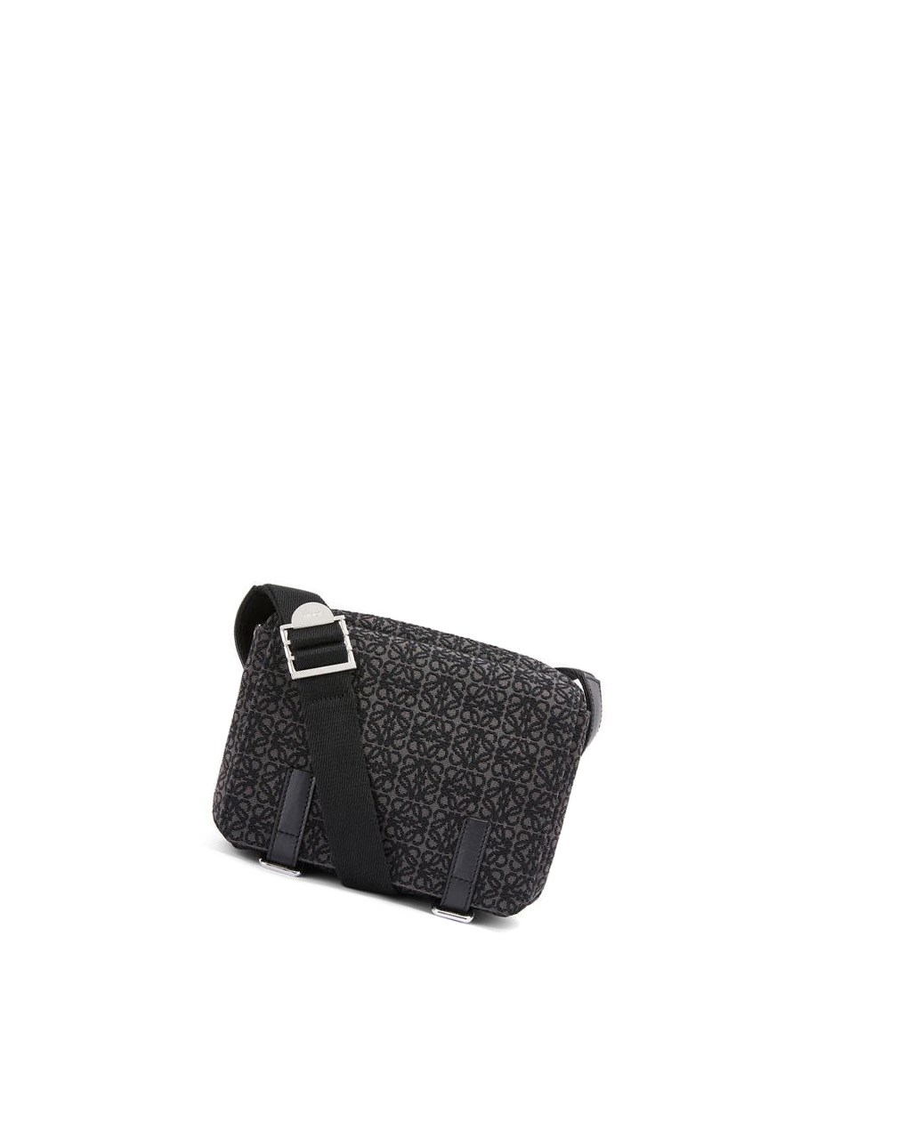 Loewe XS Military messenger bag in Anagram jacquard and calfskin Noir | 0596VSOPB