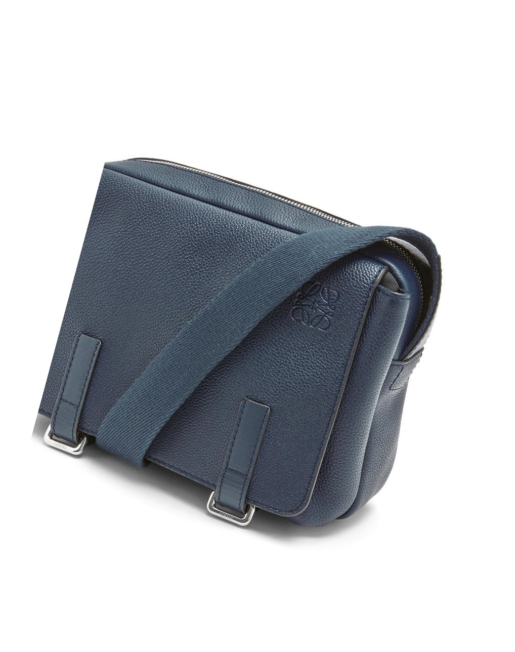 Loewe XS Military messenger bag in soft grained calfskin Ocean | 1764XPGBA