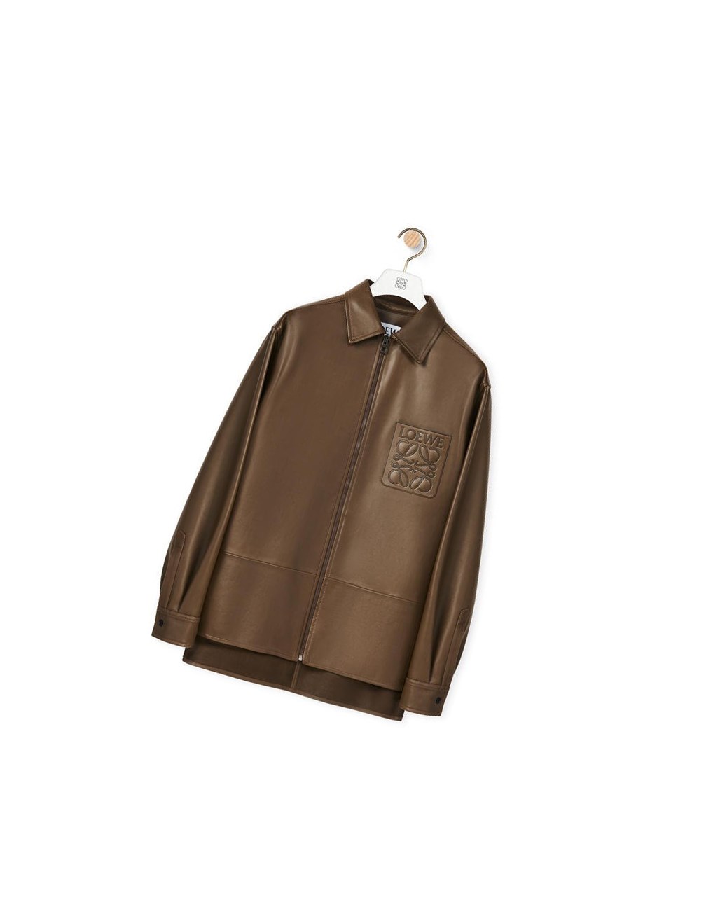 Loewe Zip overshirt in nappa Kaki Vert | 6912BLIGA