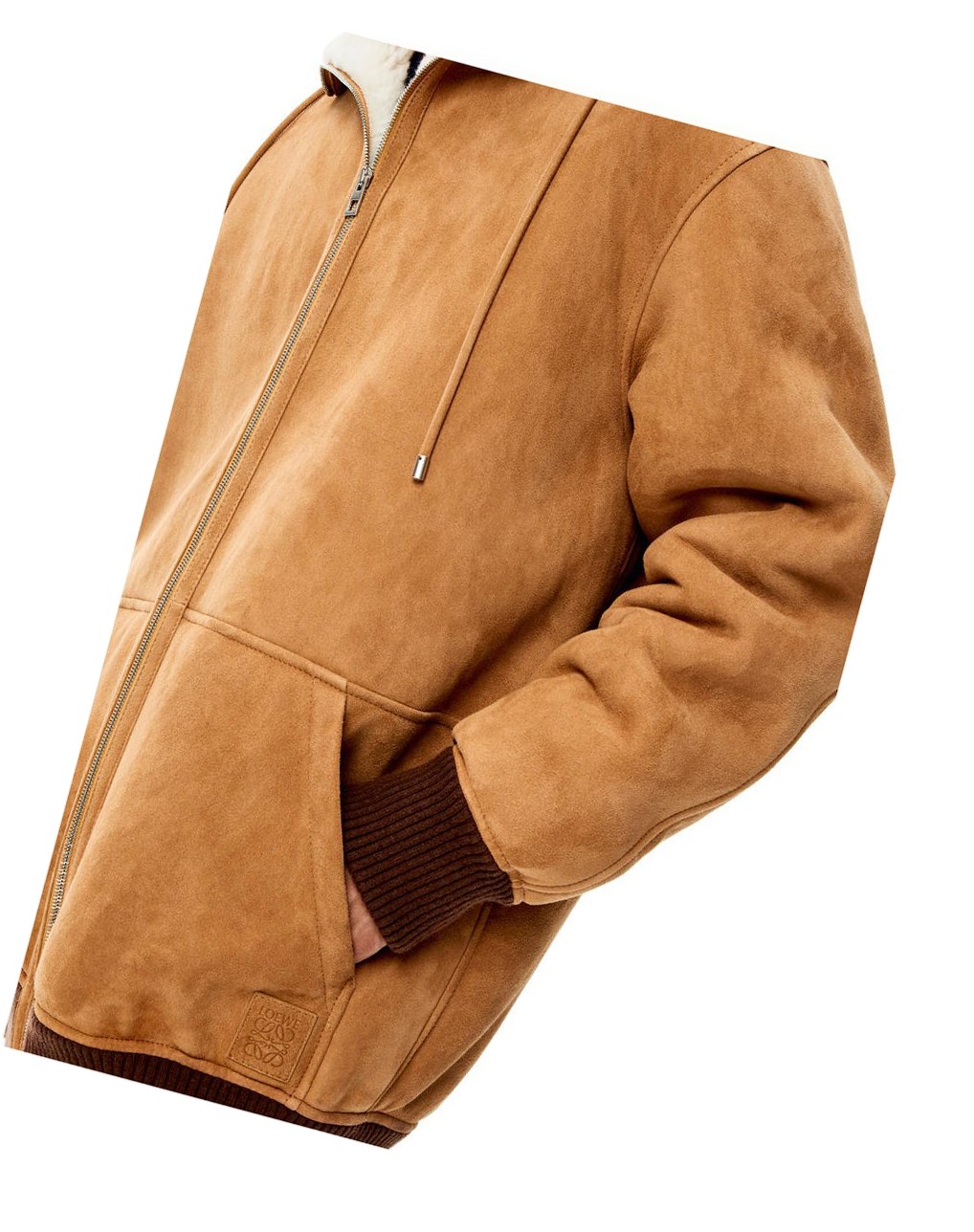 Loewe Zip up hoodie in shearling Blanche | 3870RYKSO