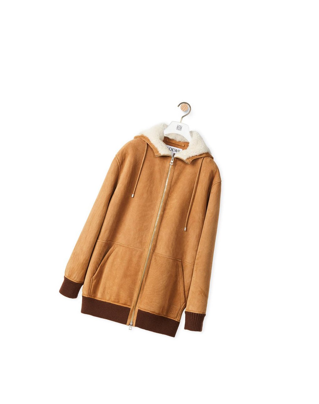 Loewe Zip up hoodie in shearling Blanche | 3870RYKSO