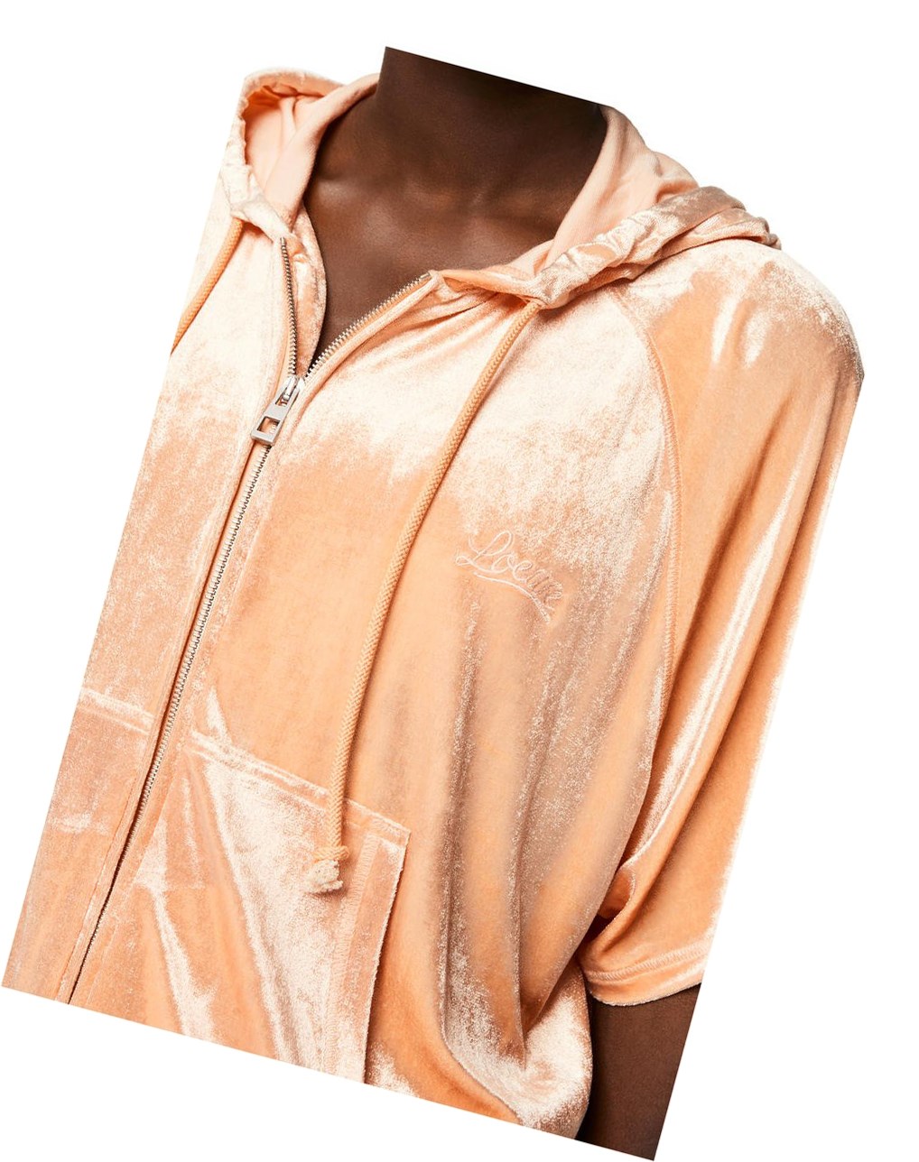 Loewe Zip-up hoodie in viscose Rose | 9702BZESY