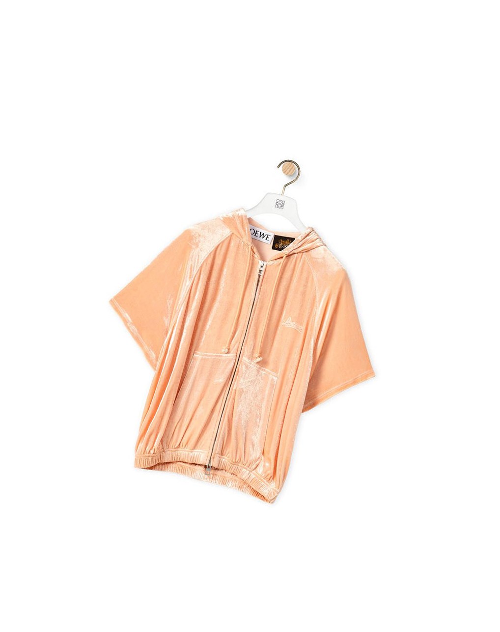 Loewe Zip-up hoodie in viscose Rose | 9702BZESY