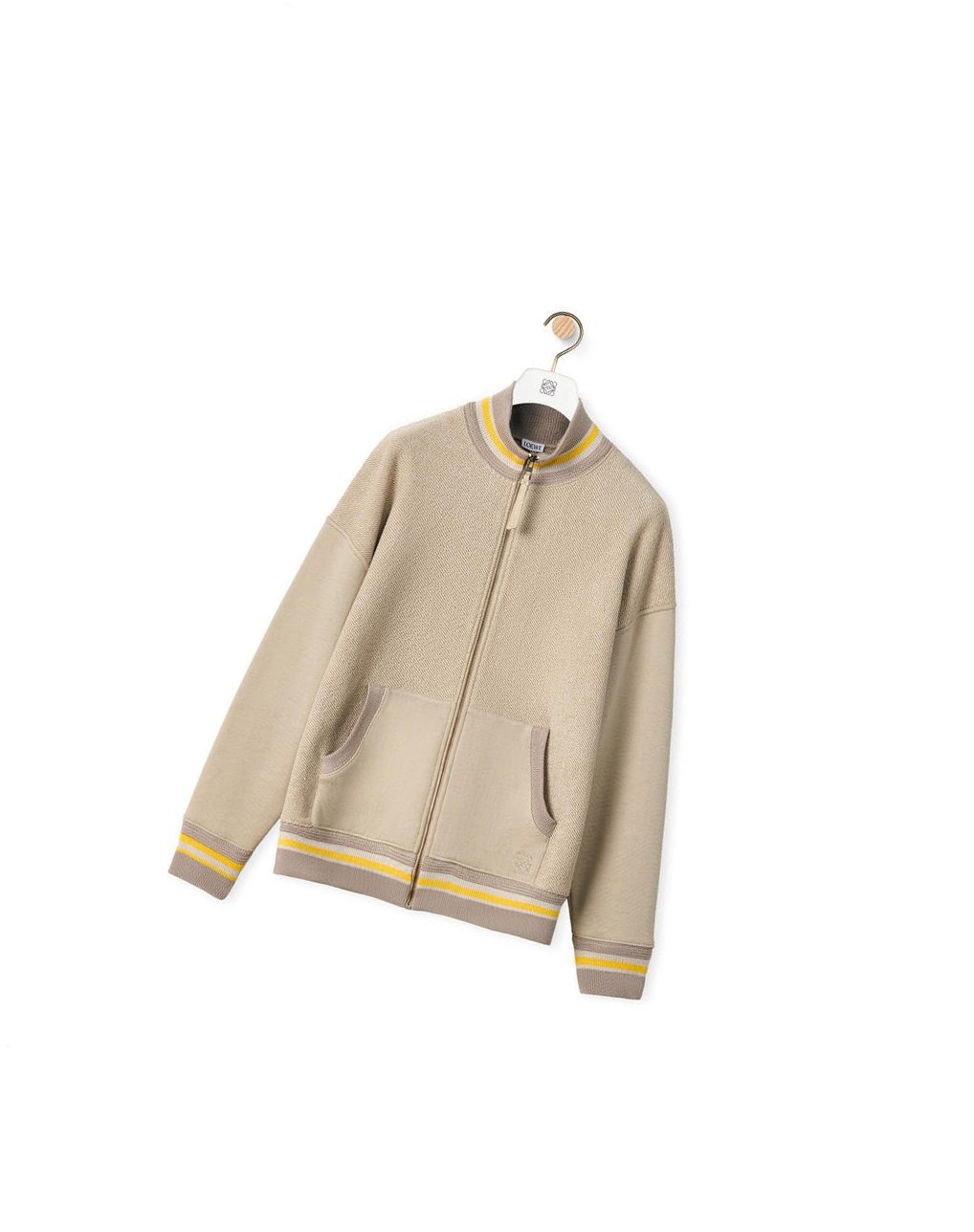 Loewe Zip-up ribbed jacket in cotton Grise | 7439NDCLA