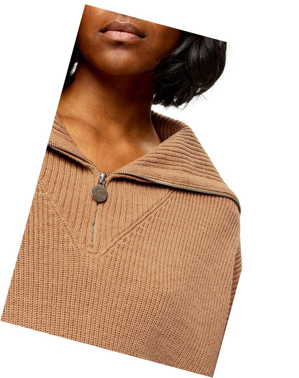 Loewe Zip-up sweater in wool Beige | 0251XYERU