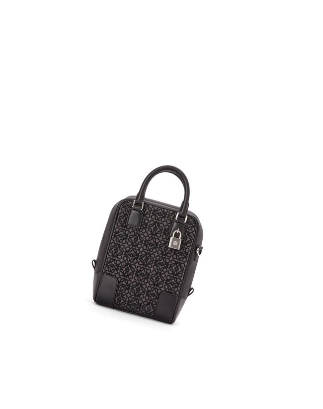 Loewe Amazona 15 in Anagram jacquard and calfskin Noir | 8974DPCML