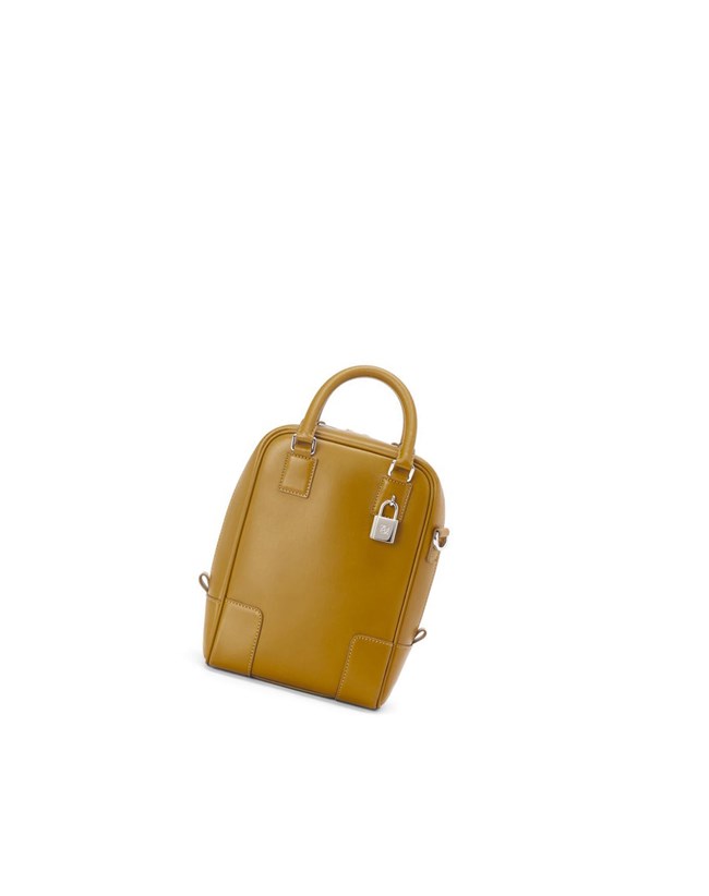 Loewe Amazona 15 in satin calfskin Ochre | 3468ZQTHE