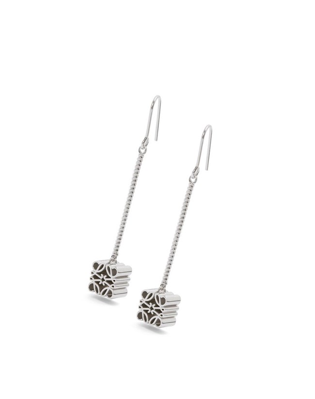 Loewe Anagram drop earrings in sterling silver Argent | 5029WDAQU