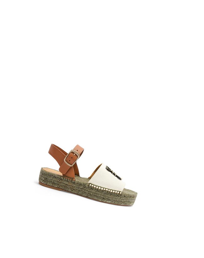 Loewe Anagram espadrille in canvas and calfskin Jaune | 6934XYSCL