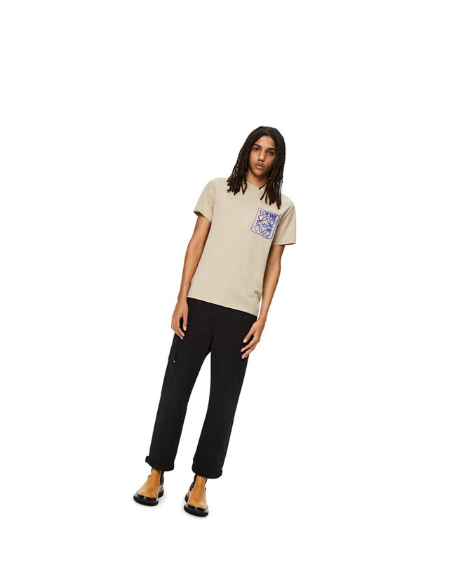 Loewe Anagram fake pocket T-shirt in cotton Grise | 2786VKJRI