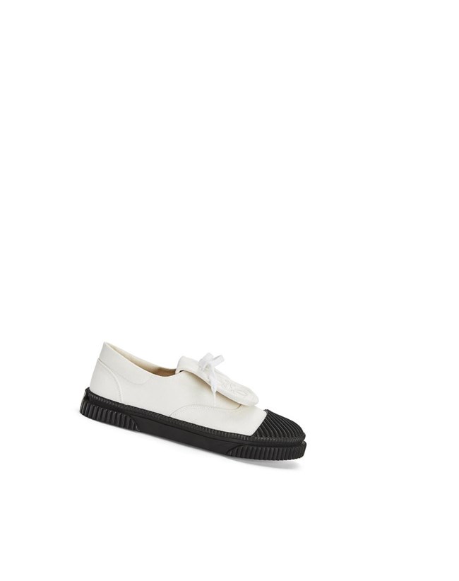 Loewe Anagram flap sneaker in canvas Blanche | 1427GEOFX