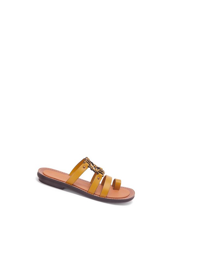 Loewe Anagram mule in calfskin Jaune | 2416MOXJN