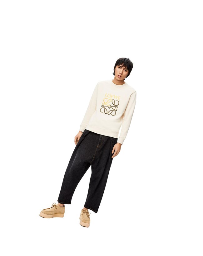 Loewe Anagram sweatshirt in cotton Ecru | 9270YSOTX