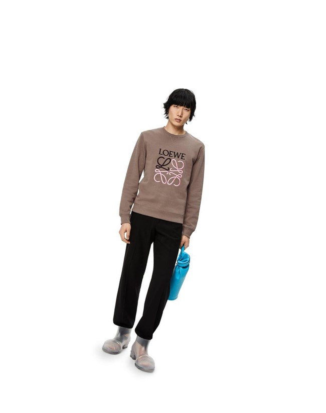 Loewe Anagram sweatshirt in cotton Grise | 5867VGHKM