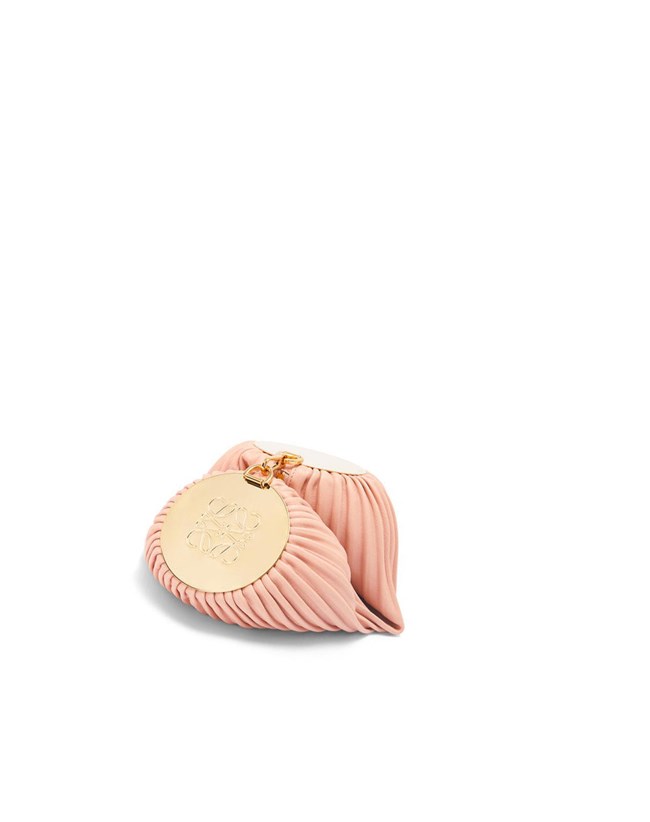 Loewe Bracelet pouch in nappa calfskin and brass Rose | 2509FTWZD