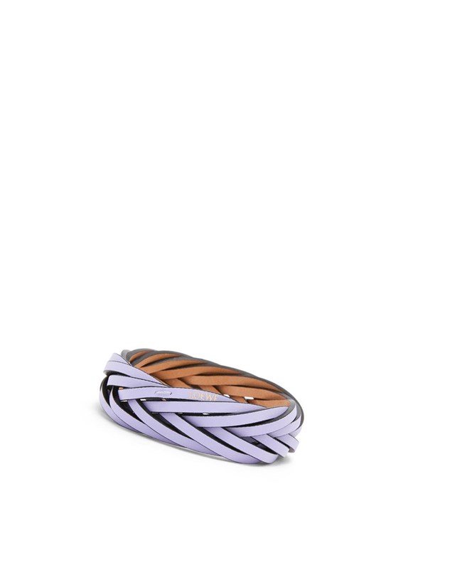 Loewe Braided bangle in classic calfskin Lavande | 7329KOFGM