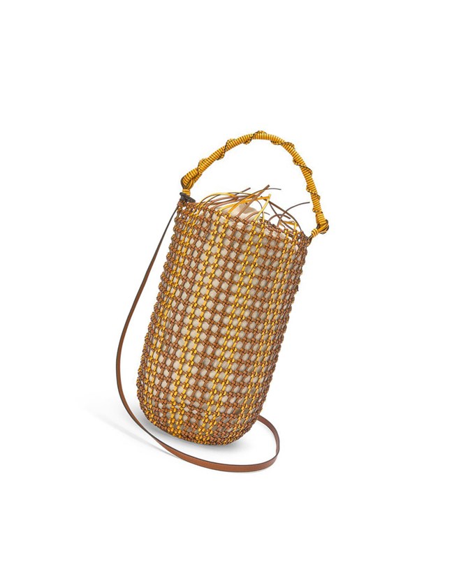 Loewe Bucket Mesh bag in calfskin Jaune | 9534ARJXO