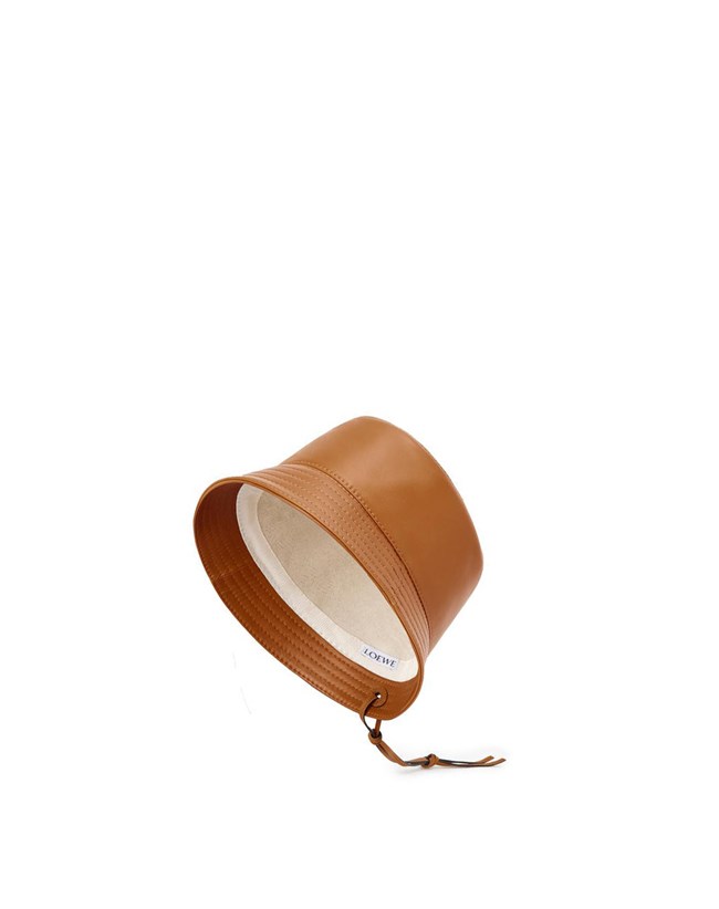 Loewe Bucket hat in nappa clafskin Tan | 0257QFRYI