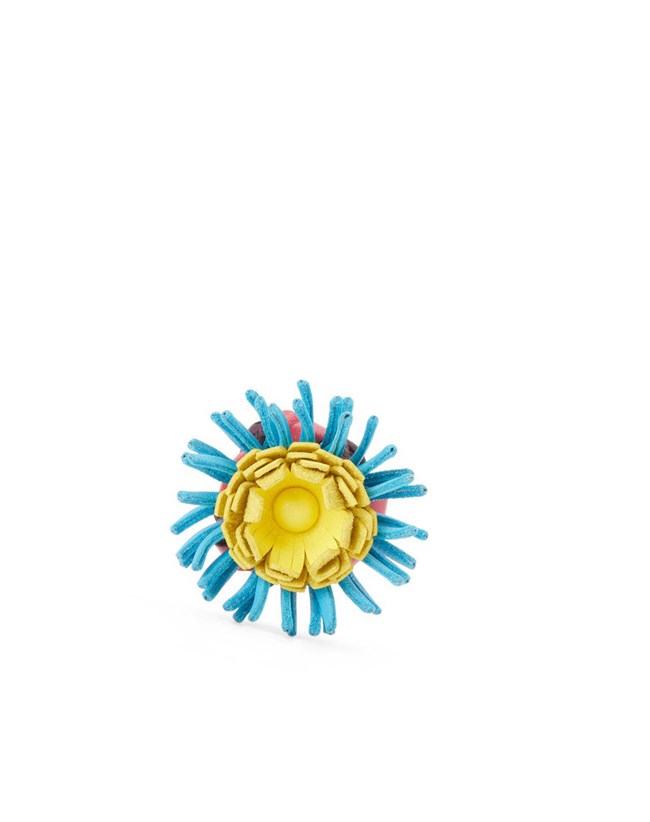 Loewe Cactus stud flower in classic calfskin Rose Bleu | 1348XOMBJ