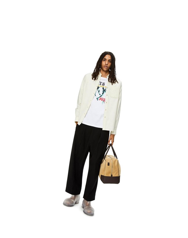 Loewe Cat print T-shirt in cotton Blanche | 0256HDSAX