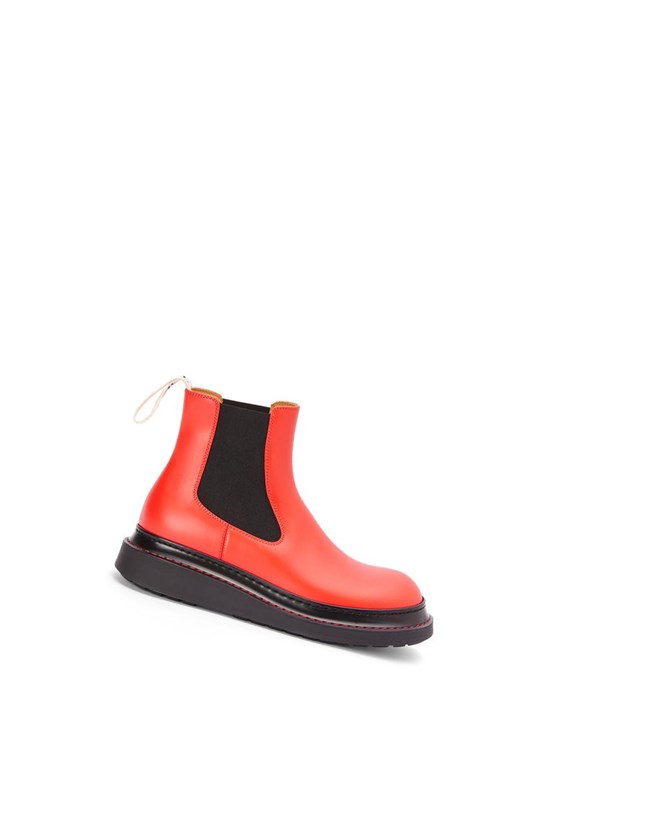 Loewe Chelsea boot in calfskin Rouge Orange | 2084LMENU