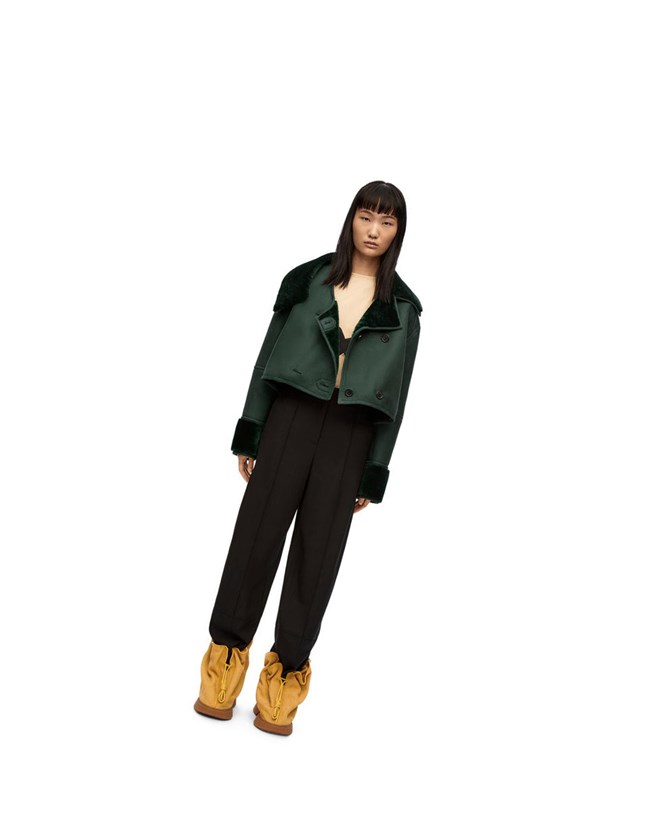 Loewe Deconstructed jacket in shearling Vert | 9503AMTFV