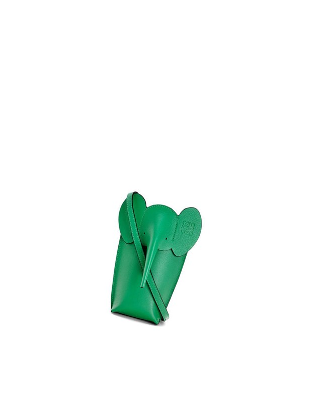 Loewe Elephant Pocket in classic calfskin Vert | 8093FEWTX