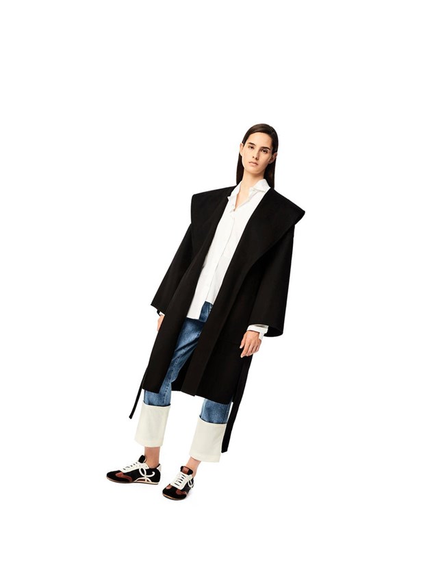 Loewe Encapuchonné coat in wool and cashemere Noir | 6910QFWCT