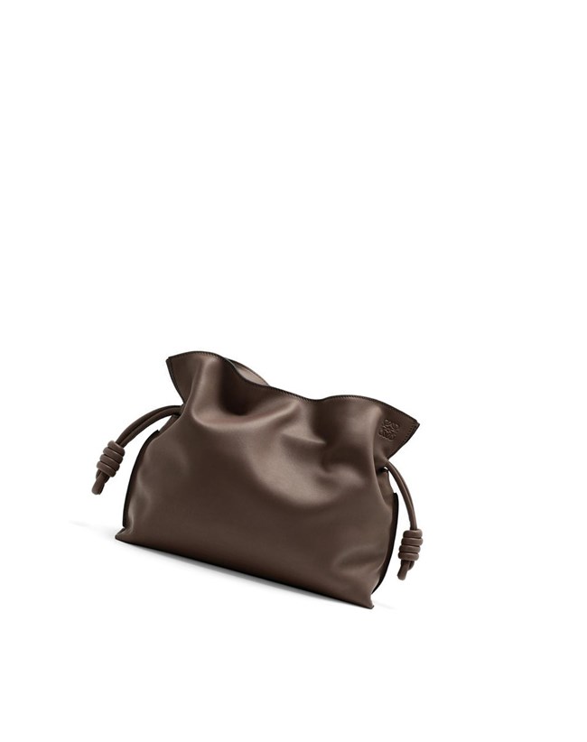 Loewe Flamenco clutch in nappa calfskin Chocolat | 5164NHEKQ