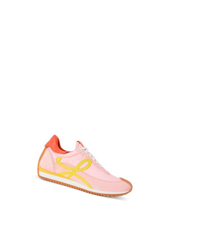 Loewe Flow runner in nylon and suede Rose Jaune | 8517USXJT