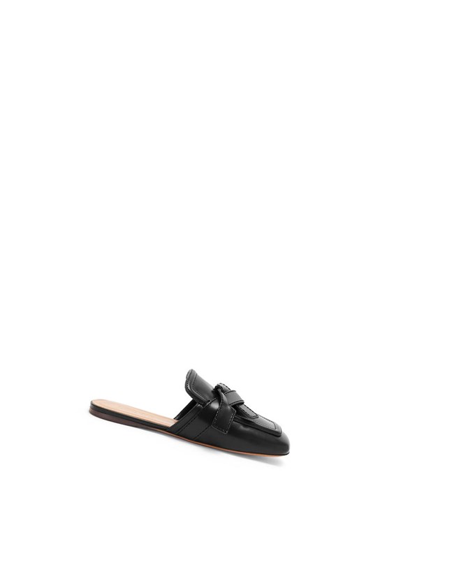 Loewe Gate flat mule in calfskin Noir | 7615ABRYX