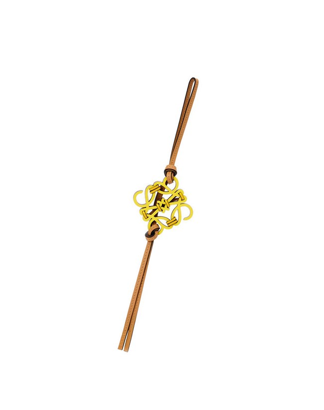 Loewe Knotted Anagram charm in calfskin Jaune | 2369WQMLN