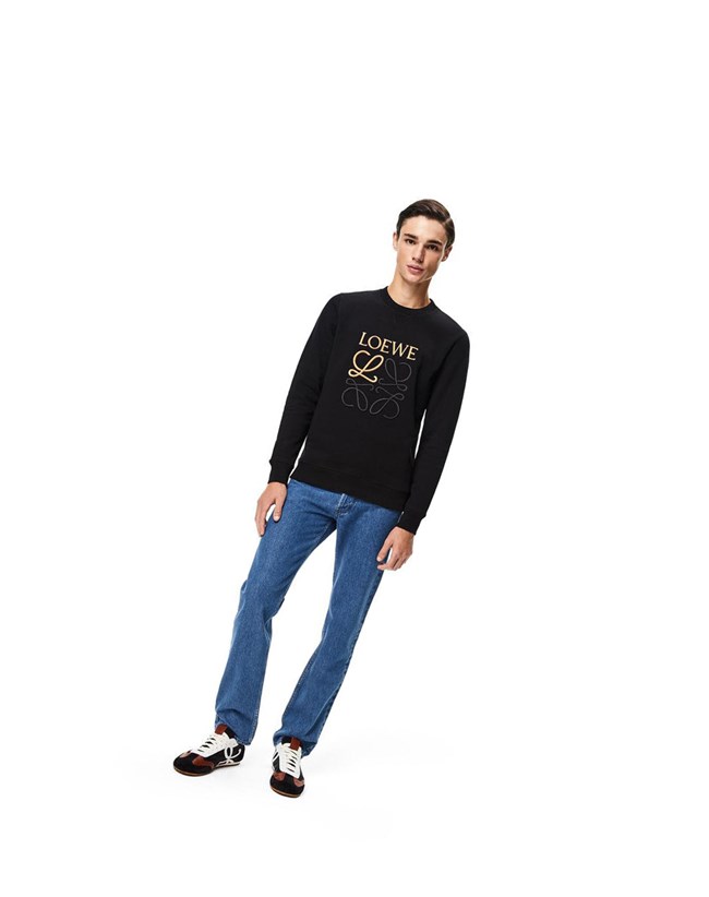 Loewe LOEWE Anagram embroidered sweatshirt in cotton Noir | 1063JDWKB