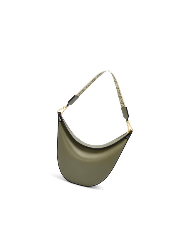 Loewe LOEWE Luna bag in satin calfskin and jacquard Vert | 1790FYVDX