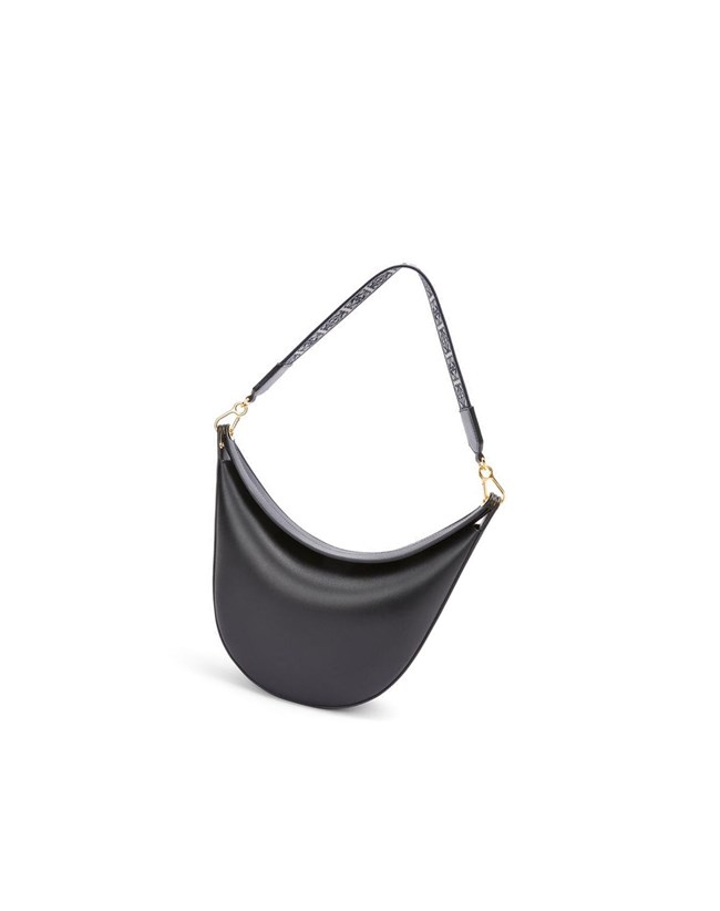 Loewe LOEWE Luna bag in satin calfskin and jacquard Noir | 6512LWOGP