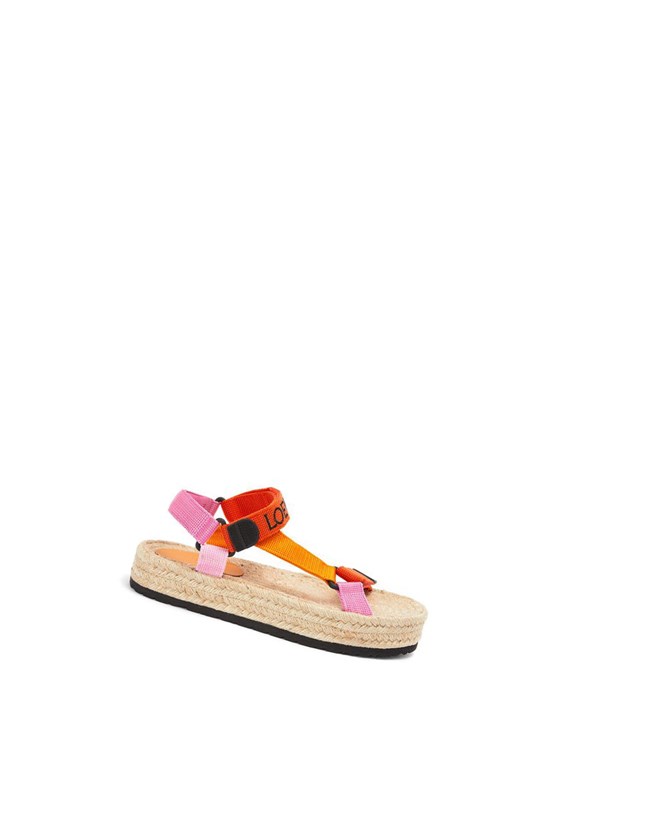 Loewe Lanières espadrille in nylon Orange Multicolore | 8972VHQYM