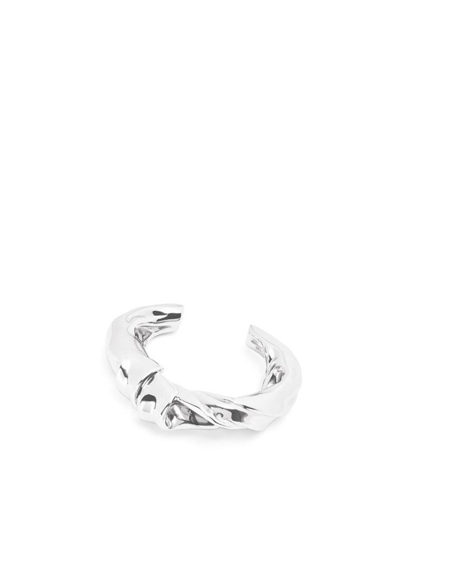 Loewe Medium nappa twist cuff in sterling silver Argent | 2678LWHQI