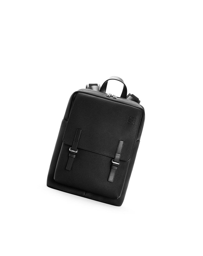 Loewe Military Backpack in soft grained calfskin Noir | 9508EADNI