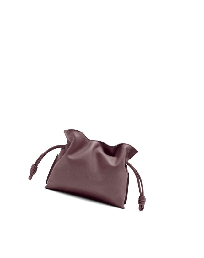 Loewe Mini Flamenco clutch in nappa calfskin Prune | 4173KMYCE