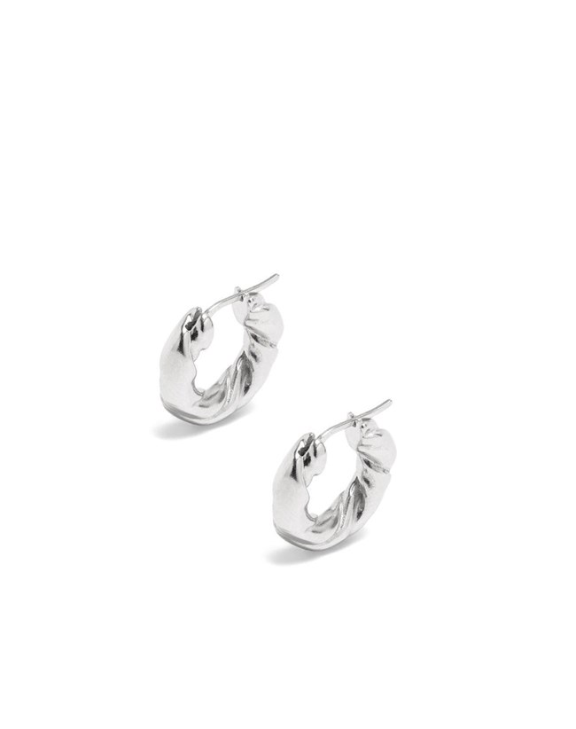 Loewe Nappa twist earrings in sterling silver Argent | 1954OPBJC