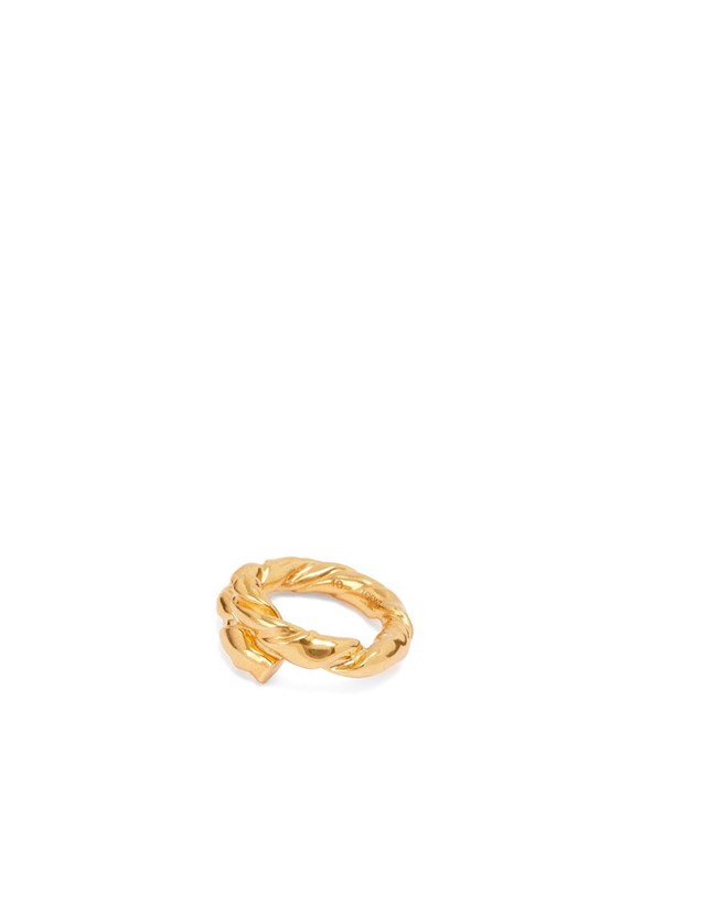 Loewe Nappa twist ring in sterling silver Doré | 6405XELHP