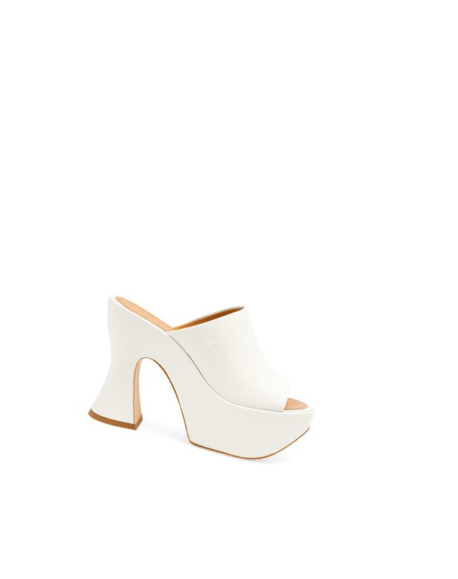 Loewe Plateforme mule in lambskin Blanche | 4609RHJGO