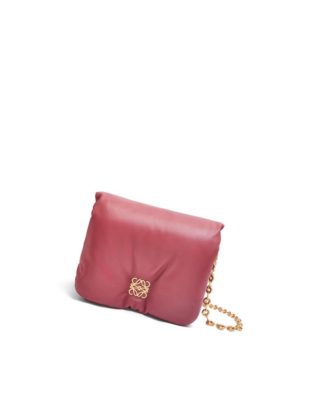 Loewe Puffer Goya bag in shiny nappa lambskin Plumrose | 1534WXGYN