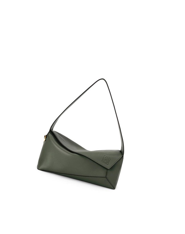 Loewe Puzzle Hobo bag in nappa calfskin Kaki | 9065EZMWB