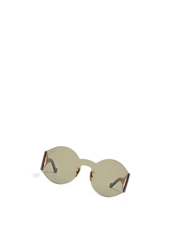 Loewe Round mask sunglasses in nylon Vert Foncé | 3401DVURJ