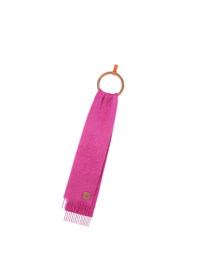 Loewe Scarf in wool and mohair Rose | 0348DVTYA