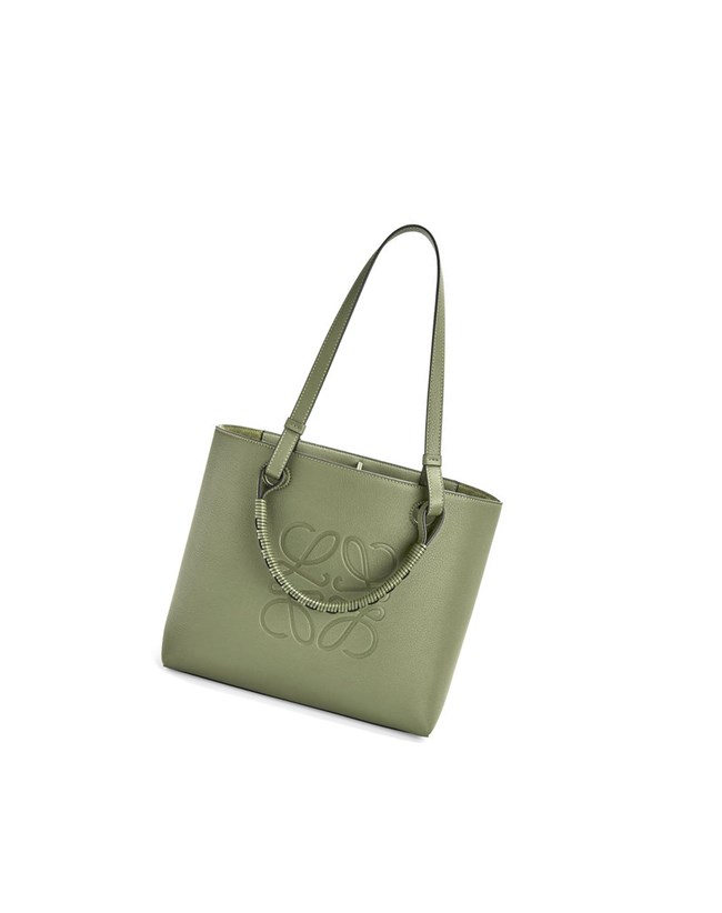 Loewe Small Anagram Tote bag in classic calfskin Rosemary | 5972KVJYX